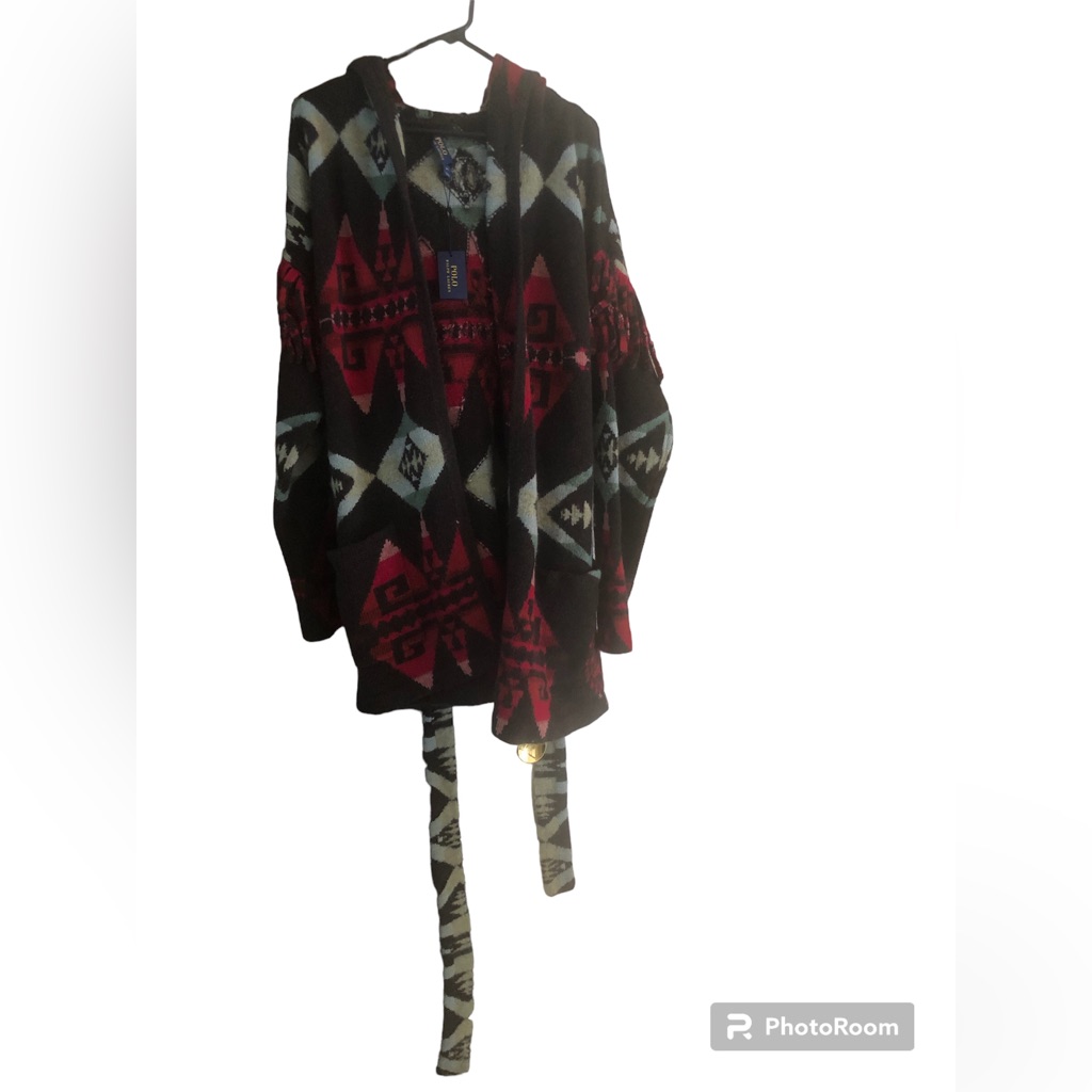 Polo Ralph Lauren Indian Aztec Beacon Wool Hooded Cardigan